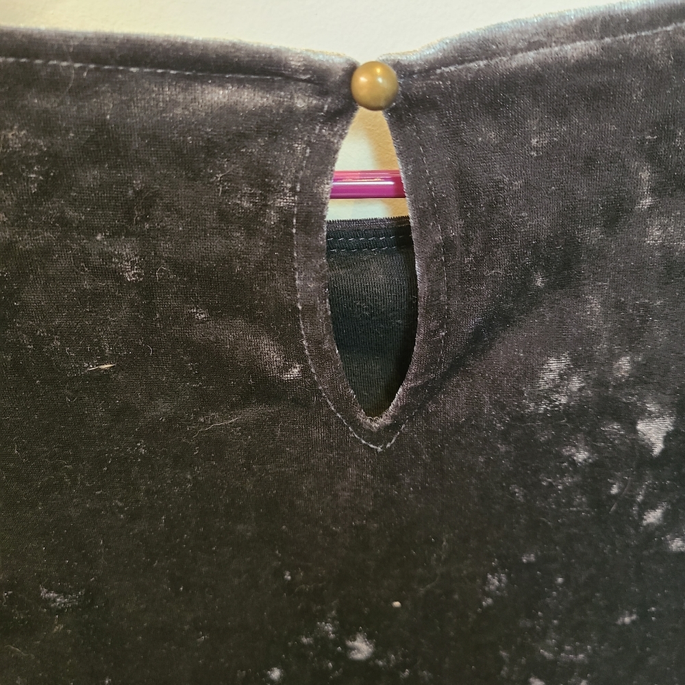 Blue velvet blouse